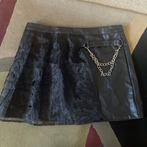 Current mood Black Chain mini Detail Skirt